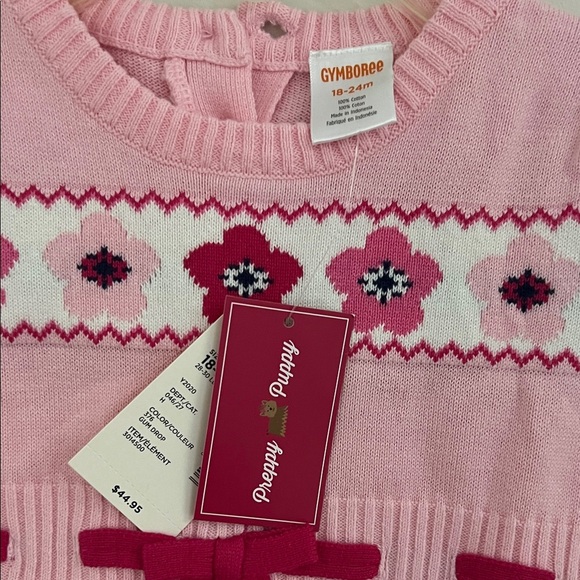 Gymboree Pink Knit Dress with Floral Design - Picture 3 of 6